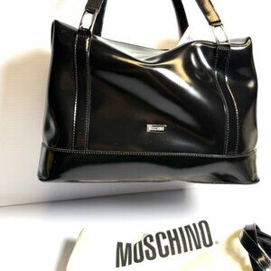 Moschino Black Patent Leather Handbag NWT